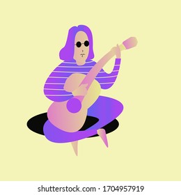 
flacher Charakter. Gitarrist