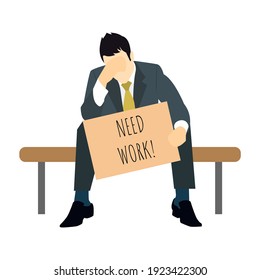 Flat character need work vector graphic