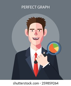 Flat character of perfect graph concept illustrations