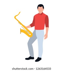 Flat character of playing trumpet