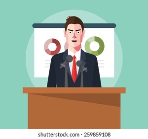 Flat character of presentation concept illustrations