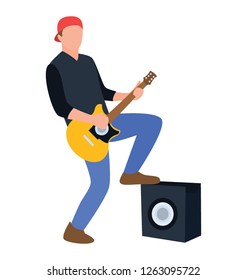 Flat character of rock star