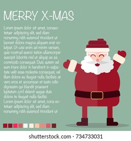 Flat character of Santa claus for christmas.