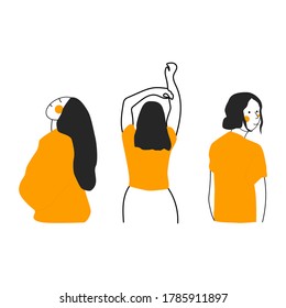 Flat character set, great design for any purposes. Isolated vector illustration. Fashion concept. Cute cartoon people.