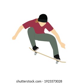 Gráficos vectores de patines de carácter plano