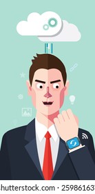 Flat character of Smart Watch concept illustrations