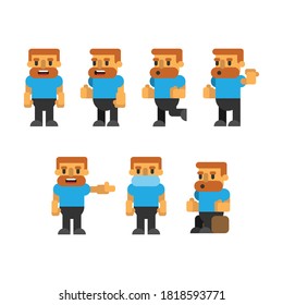 Flat character for variety of scene. The character pose can be customized.
