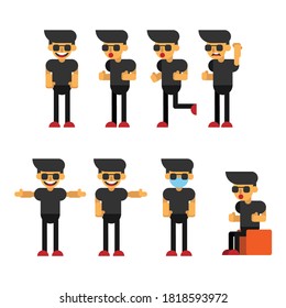 Flat character for variety of scene. The character pose can be customized.