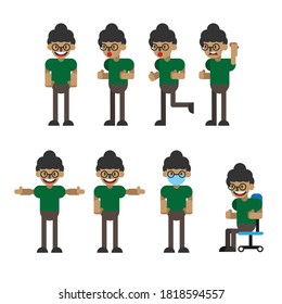 Carácter plano para la variedad de la escena. La pose del carácter se puede personalizar.