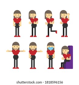 Flat character for variety of scene. The character pose can be customized.