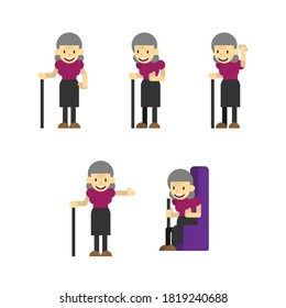 Flat character for variety of scene. The character pose can be customized.