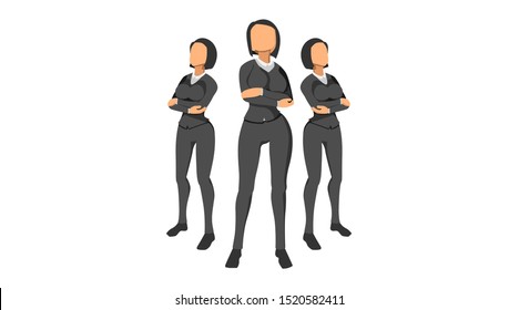 flat character vector worker neat clothes. work team character template without background. male and female character set. separate layer promotional brochure character template. office cover. eps10