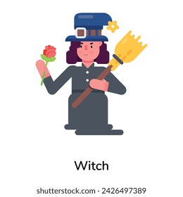 Here’s a flat character of a witch 