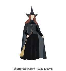 Flat character witch vector graphics