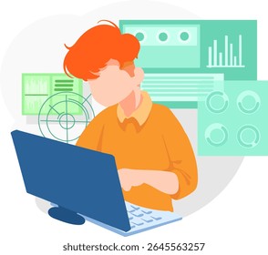 caractere simples para o seu negócio de ilustração