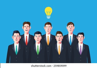 Flat characters of brainstorming people concept illustrations