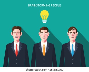 Flat characters of brainstorming people concept illustrations