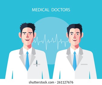 Flat characters of doctor's concept illustrations