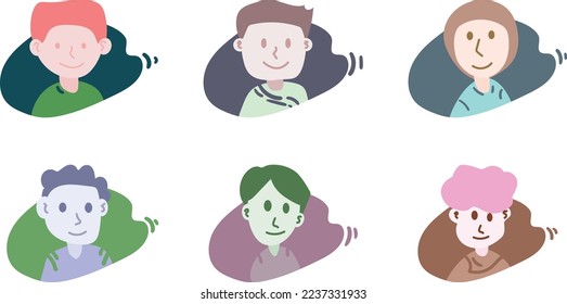 flat characters icon vector collection 