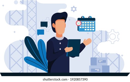flat characters that can be used to create jobs and business-related decorations