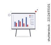 flat chart board icon vector illustration