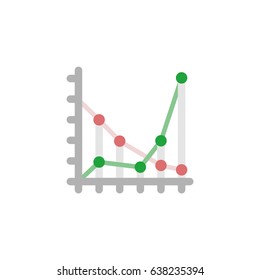 Flat Chart Element. Vector Illustration Of Flat Diagram Isolated On Clean Background. Can Be Used As Chart, Diagram And Statistics Symbols.