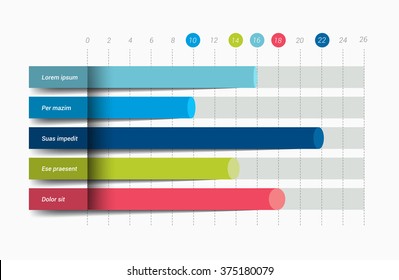 Flat chart, graph. Blue color editable. Infographics elements.