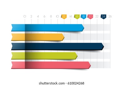 Flat chart, graph. Blue color. Infographics business elements.