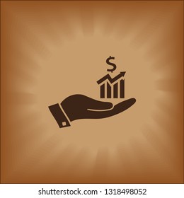 Flat chart, graph. Simply brown color editable. Infographics elements.