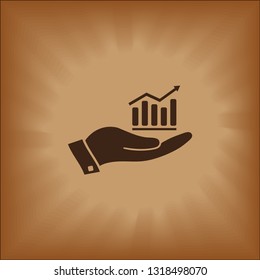 Flat chart, graph. Simply brown color editable. Infographics elements.