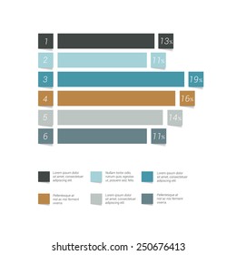 Flat chart, graph. Simply color editable. Infographics elements.