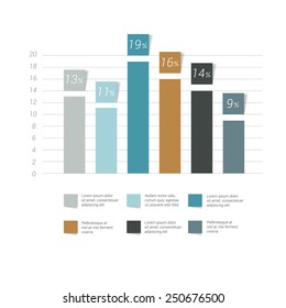 Flat chart, graph. Simply color editable. Infographics elements.