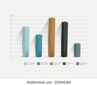 Flat chart, graph. Simply color editable. Infographics elements.