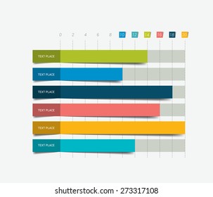 Flat chart, graph. Simply color editable. Infographics elements.
