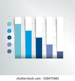 Flat chart, graph. Simply color editable. Infographics elements.