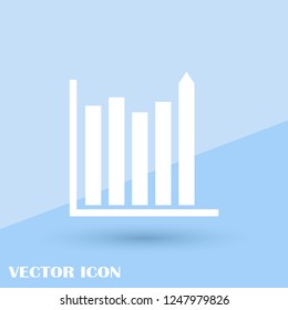 Flat chart, graph. Simply white color. Infographics elements.