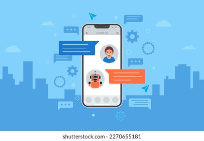 Flat Chat Ai Background Concept
