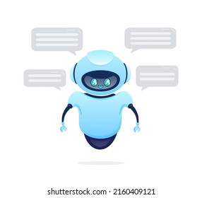 Flat chat bot for web design. Flat isometric vector illustration. Artificial intelligence