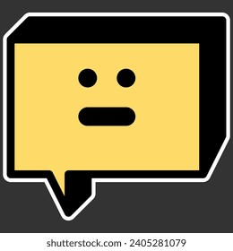 flat chat box sticker emoticon icon