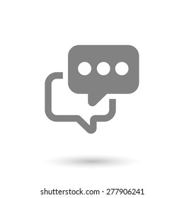 flat chat & meeting icon with shadow. for communications and business