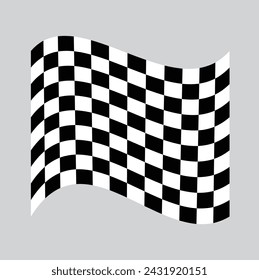 Bandera plana a cuadros ondeando. Bandera a cuadros. Ilustración vectorial.