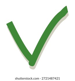 Diseño plano de la marca de verificación. Marca de verificación con fondo blanco.