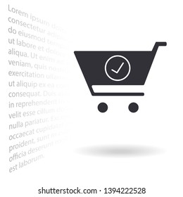 Flat checkout icon . Lorem Ipsum Illustration design