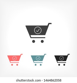 Flat checkout icon . Lorem Ipsum Illustration design