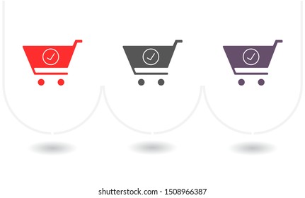 Flat checkout icon . Lorem Ipsum Illustration design