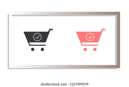 Flat checkout icon . Lorem Ipsum Illustration design