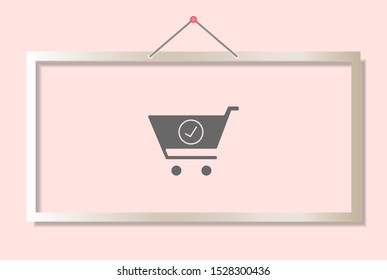 Flat checkout icon . Lorem Ipsum Illustration design