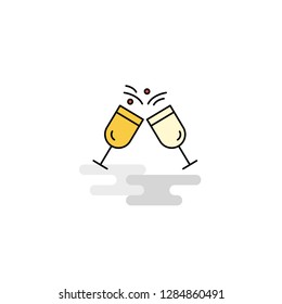 Flat Cheers Icon. Vector