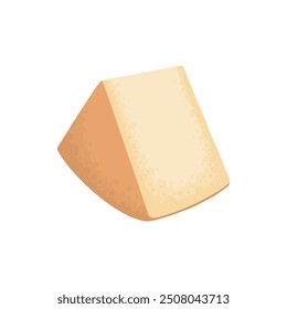 Flat cheese. Delicious dairy product, fresh farm market good. Italian or french cuisine, white and yellow cheese, decent vector icon on white background