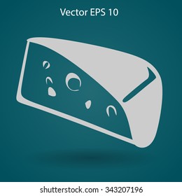 Flat cheese icon.
